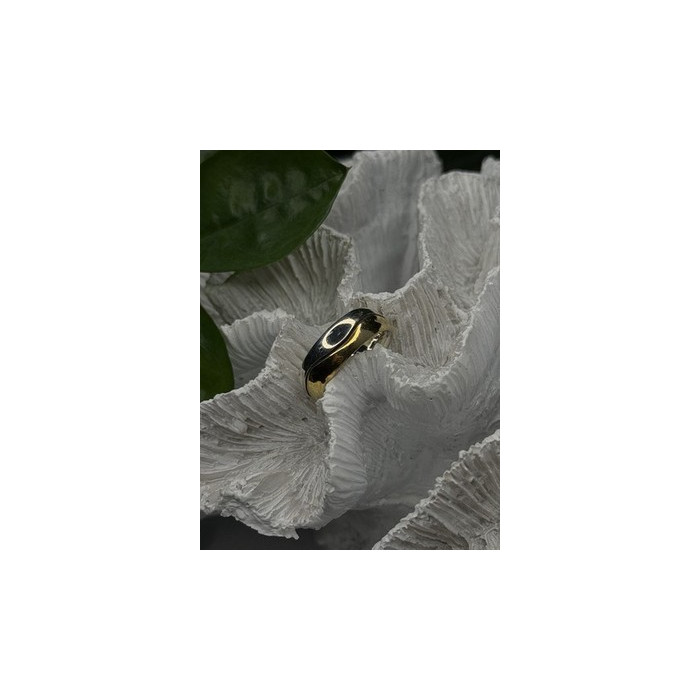 925 Sterling Silver & Yellow Gold Plated Ring Size 7