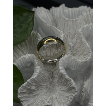 925 Sterling Silver & Yellow Gold Plated Ring Size 7