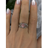 925 Sterling Silver Pink Rhodochrosite Ring Size 8