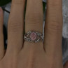 925 Sterling Silver Pink Rhodochrosite Ring Size 8