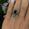 Vintage 925 Sterling Silver Hematite Ring Size 6.5