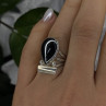 Vintage 925 Sterling Silver Hematite Ring Size 6.5