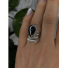 Vintage 925 Sterling Silver Hematite Ring Size 6.5