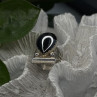 Vintage 925 Sterling Silver Hematite Ring Size 6.5
