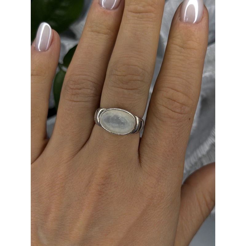 925 Sterling Silver White Abalone Mother of Pearl Ring Size 7