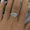 925 Sterling Silver White Abalone Mother of Pearl Ring Size 7