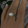 925 Sterling Silver White Abalone Mother of Pearl Ring Size 7