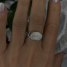 925 Sterling Silver White Abalone Mother of Pearl Ring Size 7