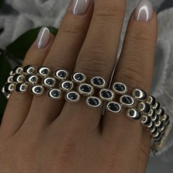 Italy Milor Elegant Design 925 Sterling Silver Bracelet Size 7.5