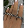 Vintage Design X-shaped & Circular Links 925 Sterling Silver Bracelet 7.5