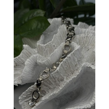Vintage Design X-shaped & Circular Links 925 Sterling Silver Bracelet 7.5