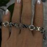 Vintage Design X-shaped & Circular Links 925 Sterling Silver Bracelet 7.5