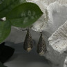 Filigree Teardrop Dangle 925 Sterling Silver Earrings