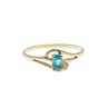 10K Yellow Gold Topaz & Diamond Ring Size 6.75