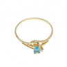 10K Yellow Gold Topaz & Diamond Ring Size 6.75