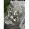 Beautiful Dangle 925 Sterling Silver White Pearls Earrings