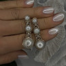 Beautiful Dangle 925 Sterling Silver White Pearls Earrings