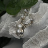 Beautiful Dangle 925 Sterling Silver White Pearls Earrings