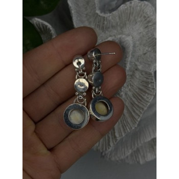 Beautiful Dangle 925 Sterling Silver White Pearls Earrings