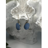Vintage 925 Sterling Silver Dangle Lapis Earrings