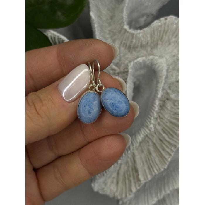 Vintage 925 Sterling Silver Dangle Lapis Earrings