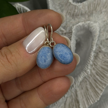 Vintage 925 Sterling Silver Dangle Lapis Earrings
