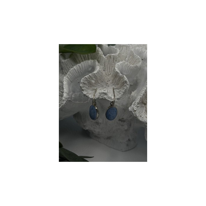 Vintage 925 Sterling Silver Dangle Lapis Earrings