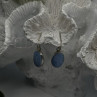 Vintage 925 Sterling Silver Dangle Lapis Earrings