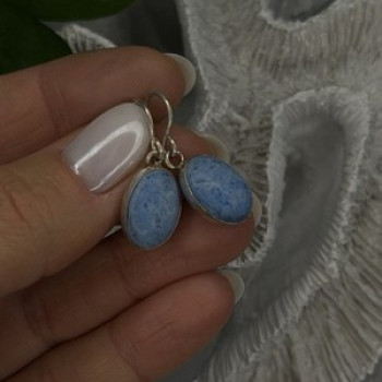 Vintage 925 Sterling Silver Dangle Lapis Earrings