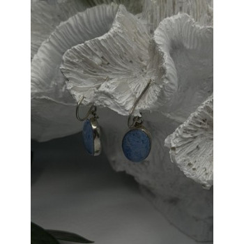 Vintage 925 Sterling Silver Dangle Lapis Earrings