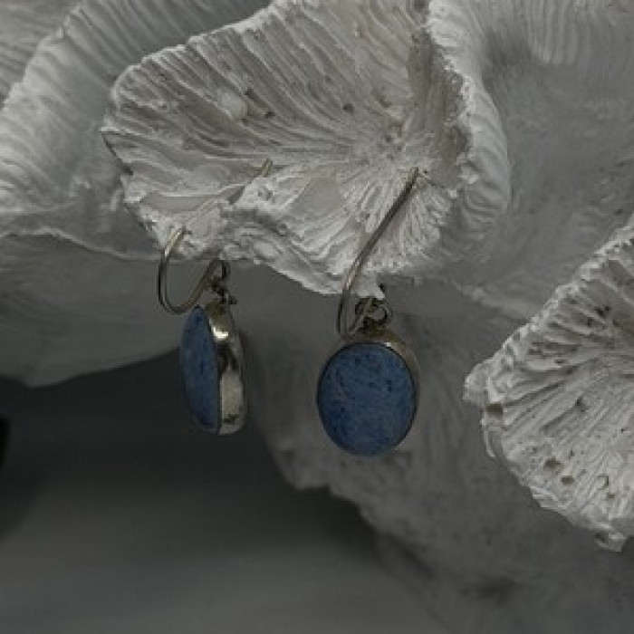 Vintage 925 Sterling Silver Dangle Lapis Earrings