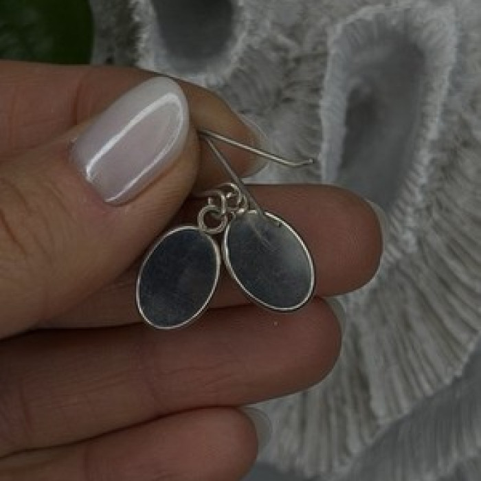 Vintage 925 Sterling Silver Dangle Lapis Earrings