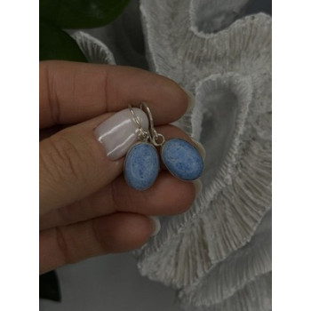 Vintage 925 Sterling Silver Dangle Lapis Earrings