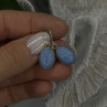 Vintage 925 Sterling Silver Dangle Lapis Earrings