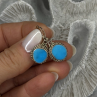 Dangle Vintage 925 Sterling Silver Blue Turquoise Earrings