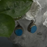 Dangle Vintage 925 Sterling Silver Blue Turquoise Earrings