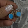 Dangle Vintage 925 Sterling Silver Blue Turquoise Earrings
