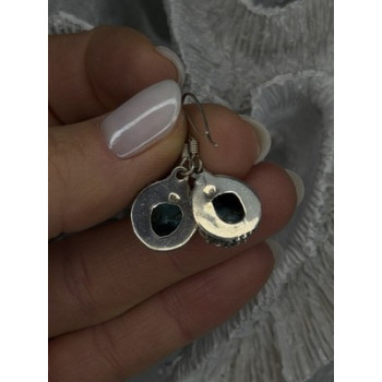 Dangle Vintage 925 Sterling Silver Blue Turquoise Earrings