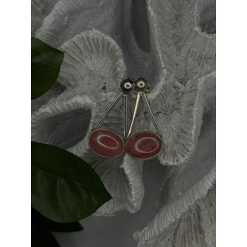 Vintage Mexico 925 Sterling Silver Carnelian Earrings