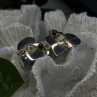 Vintage Scapes 925 Sterling Silver Heart Purple Agate Earrings