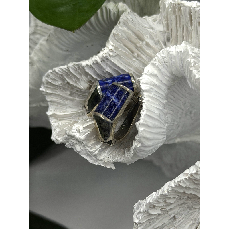 Vintage 925 Sterling Silver Sodalite Earrings