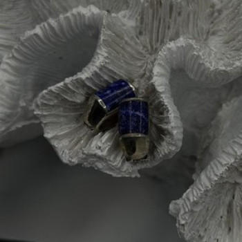 Vintage 925 Sterling Silver Sodalite Earrings
