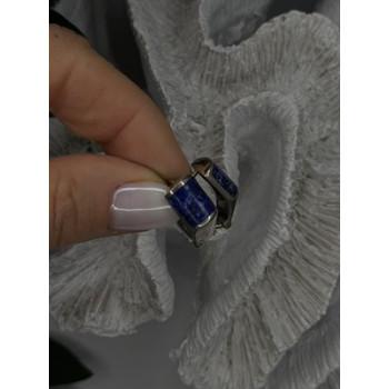 Vintage 925 Sterling Silver Sodalite Earrings