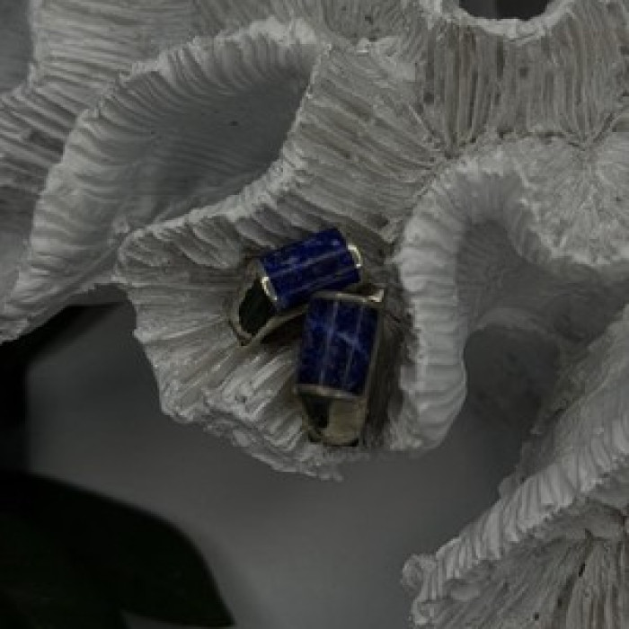 Vintage 925 Sterling Silver Sodalite Earrings