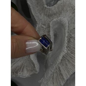 Vintage 925 Sterling Silver Sodalite Earrings