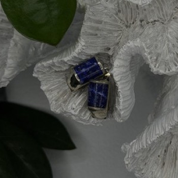 Vintage 925 Sterling Silver Sodalite Earrings