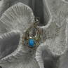 925 Sterling Silver Yellow and Rose Gold Plated Leaf Turquoise Pendant