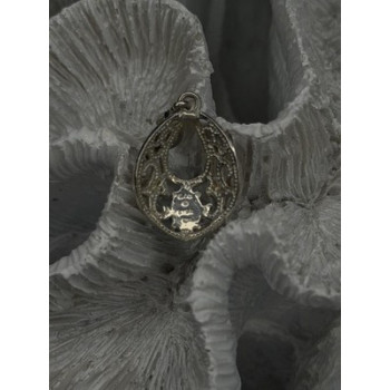 925 Sterling Silver Yellow and Rose Gold Plated Leaf Turquoise Pendant