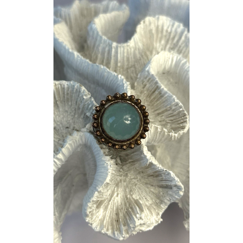 Vintage 925 Sterling Silver Sky Blue Chalcedony Ring Size 5.5