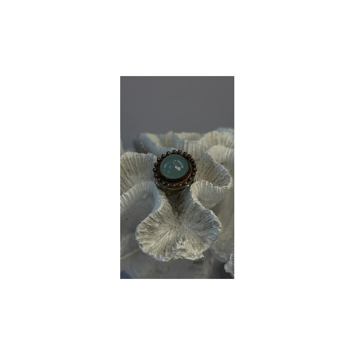 Vintage 925 Sterling Silver Sky Blue Chalcedony Ring Size 5.5